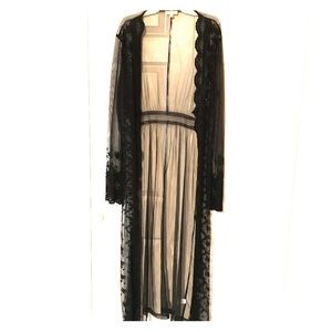 Plus Size Black Kimono Floor Length